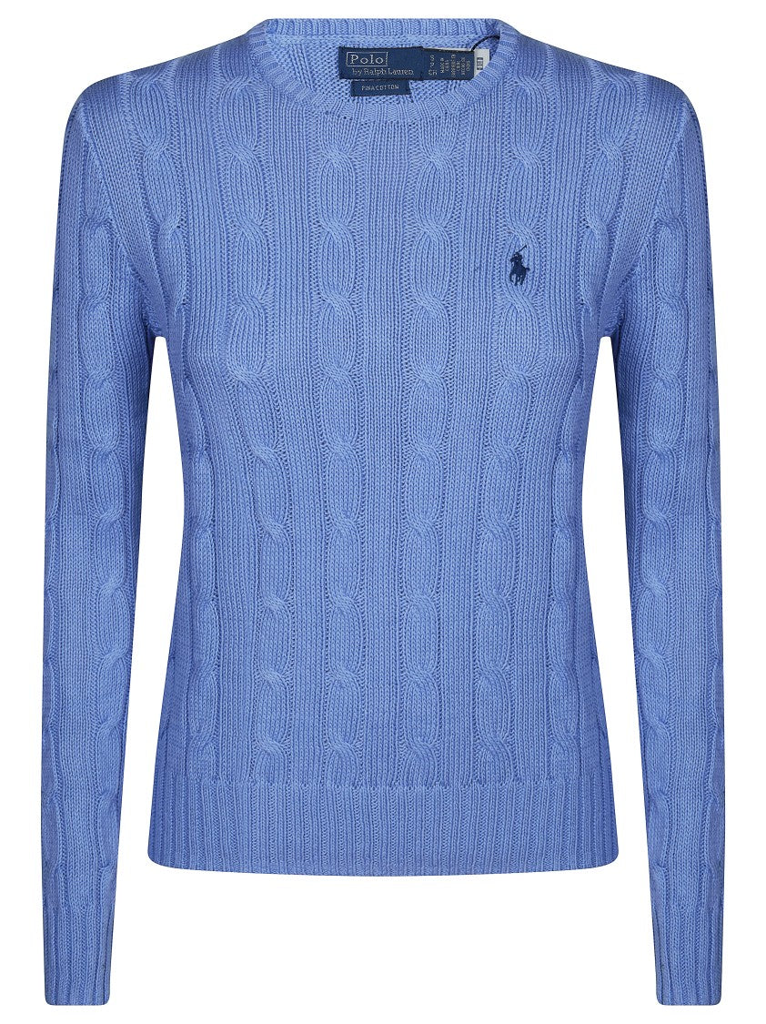 Polo Ralph Lauren Treccia Cable Knit Fitted Crewneck Sweater