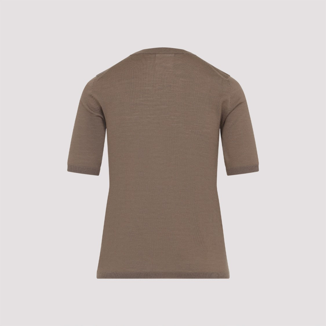 Max Mara Short-Sleeve Virgin Wool Sweater With Classic Round Neckline