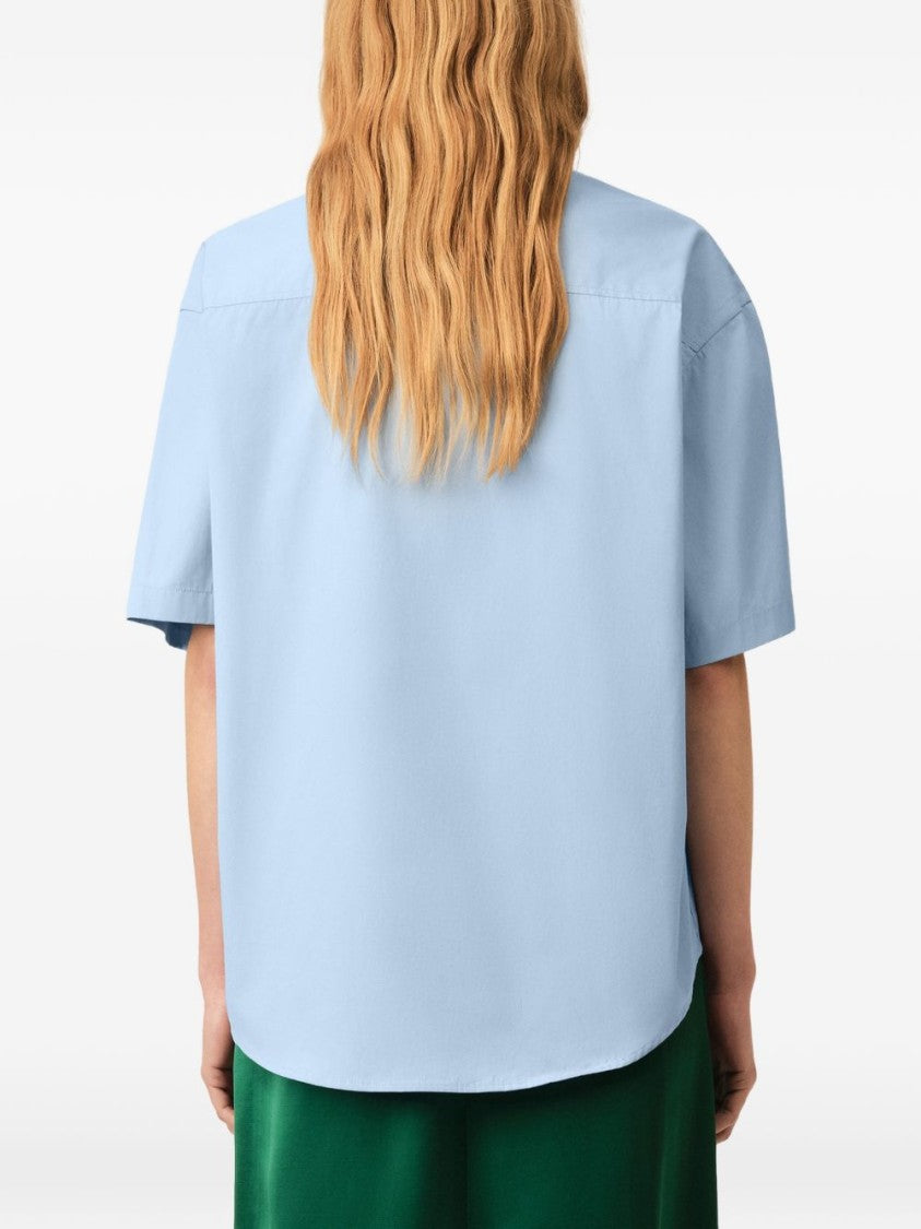 Ami Paris Relaxed Fit Camp Collar Shirt With Embroidered Detail