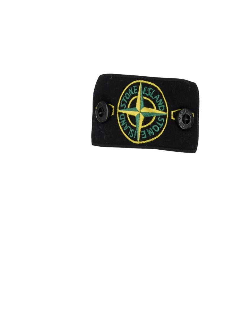 Stone Island Blue Wool-Blend Patch Crewneck Sweater
