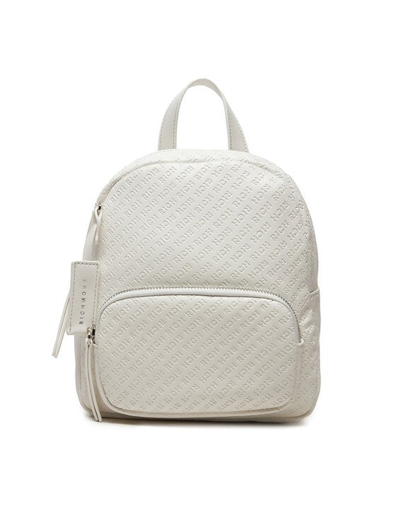 John Richmond Textured Monochromatic Backpack With Embossed Pattern
