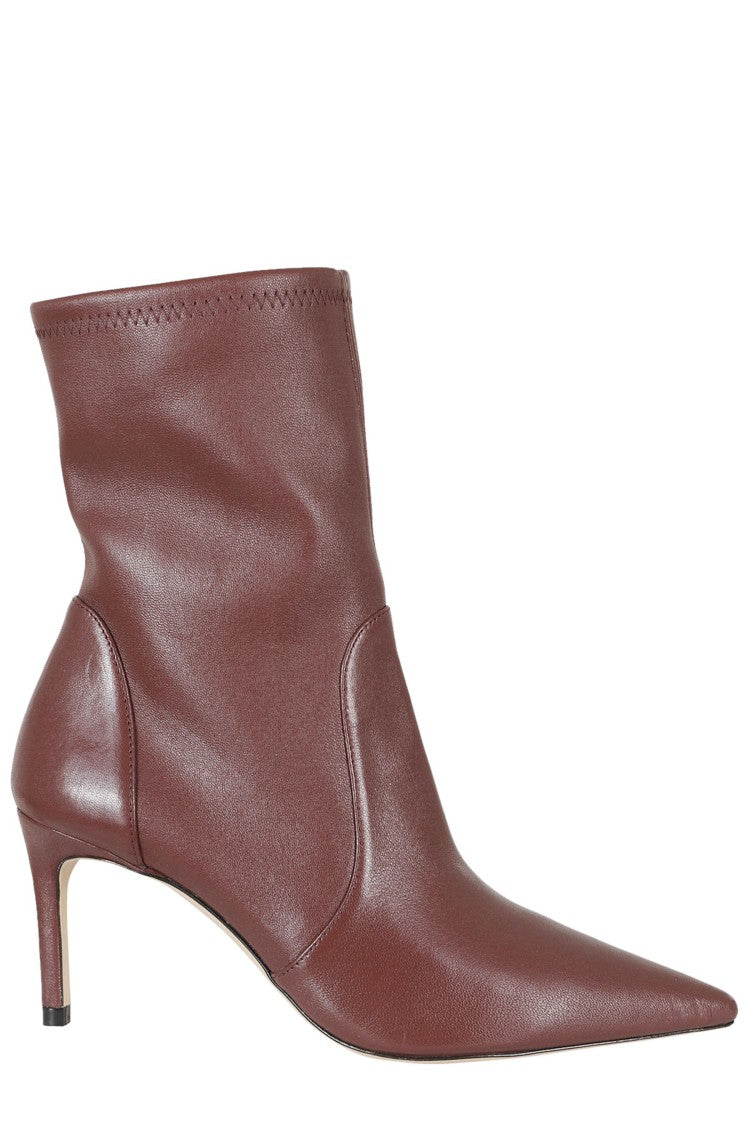 Stuart Weitzman Pointed Toe Ankle Boots With Mid-Height Heel