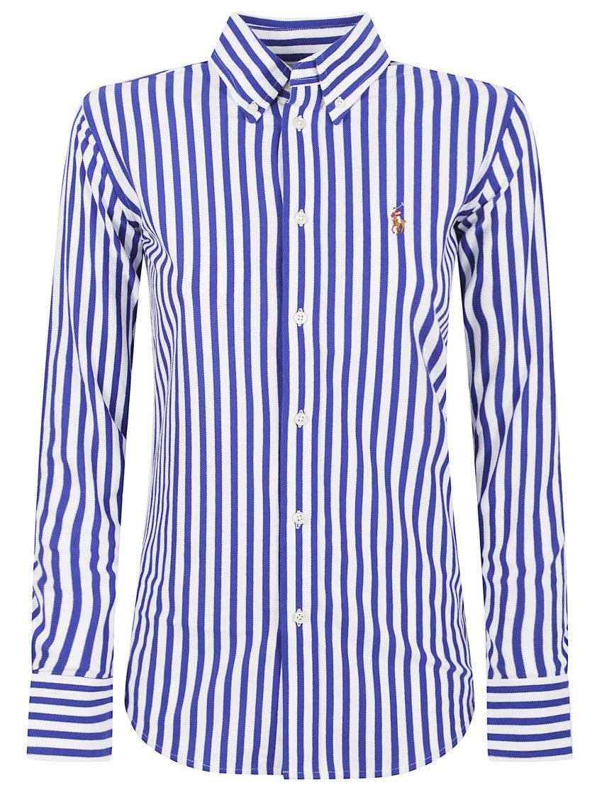 Polo Ralph Lauren Button-Down Oxford Shirt With Vertical Stripes And Embroidered Pony
