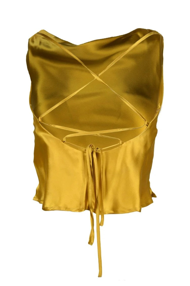 L Autre Chose Mustard Silk Shirt