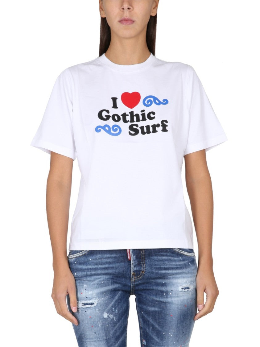 Dsquared2 Relaxed Fit T-Shirt With Bold Logo Print