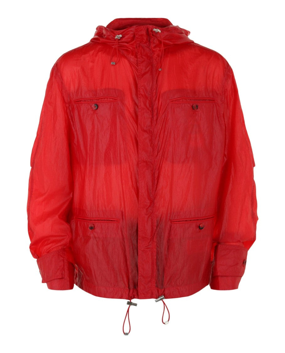 Ferragamo Hooded Windbreaker Jacket With Adjustable Drawstrings