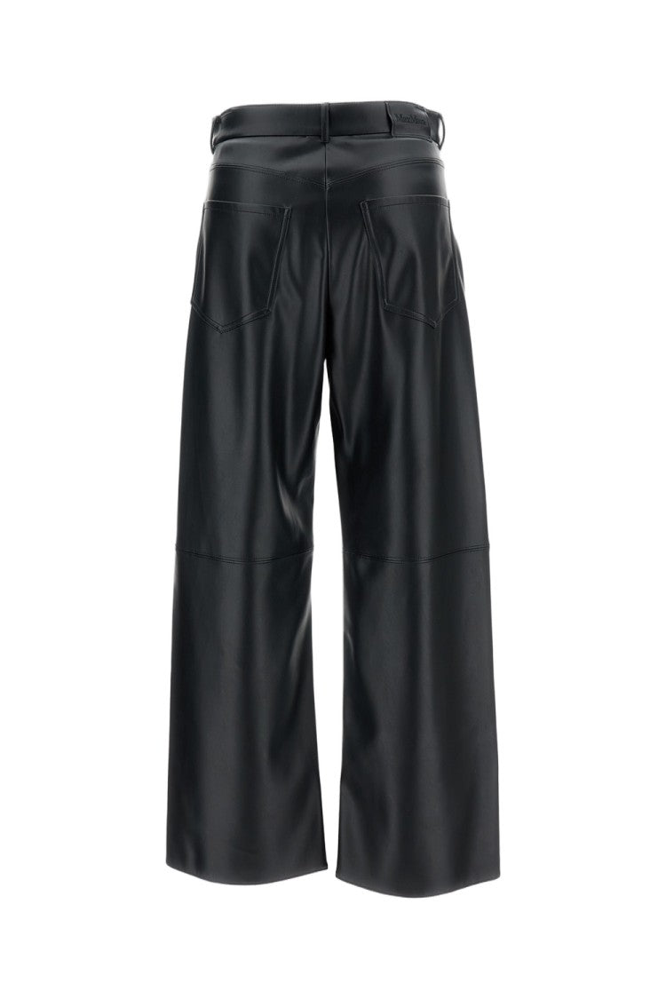 Max Mara Black Faux Leather Trousers