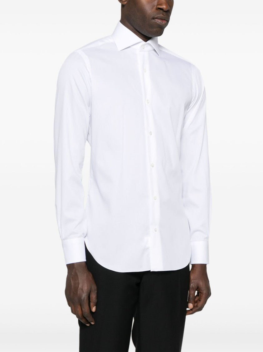 Barba Classic White Tailored Shirt With Crisp Collar