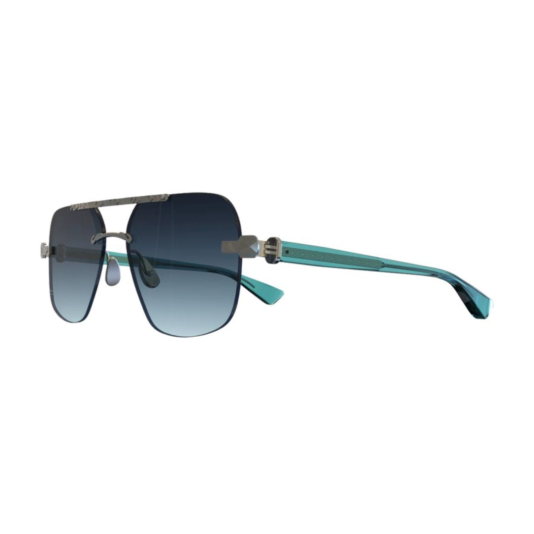 Pugnale P454 S Eyes Rectangular Frame Sunglasses With Gradient Blue Lenses
