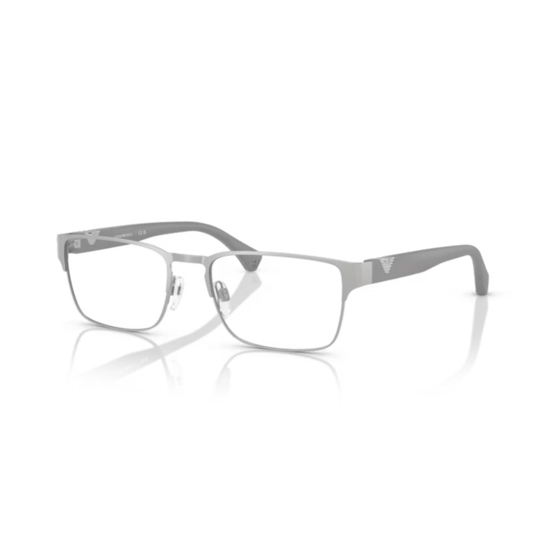 Emporio Armani 0Ea1027 Rectangular Grey Eyeglasses With Thin Metal Frame