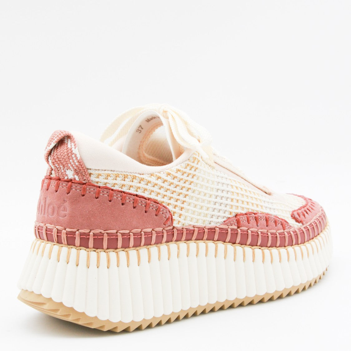 Chloé Chunky Sole Sneakers With Textured Mesh