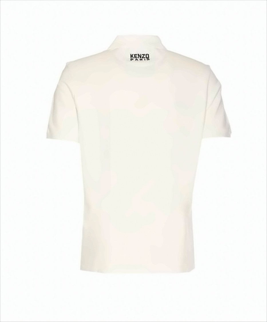 Kenzo Textured Cotton Piqué Polo Shirt With Tiger Emblem