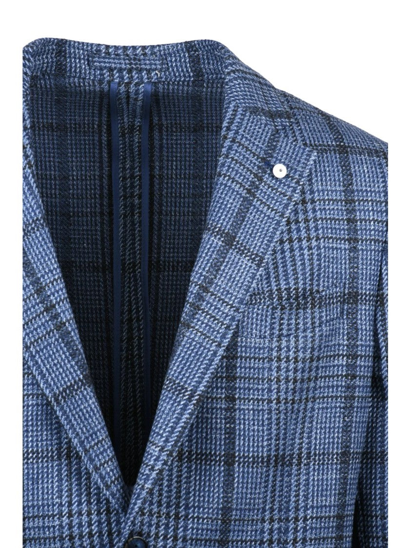 L.B.M. 1911 Checkered Tailored Jacket With Notch Lapel And Button Closure