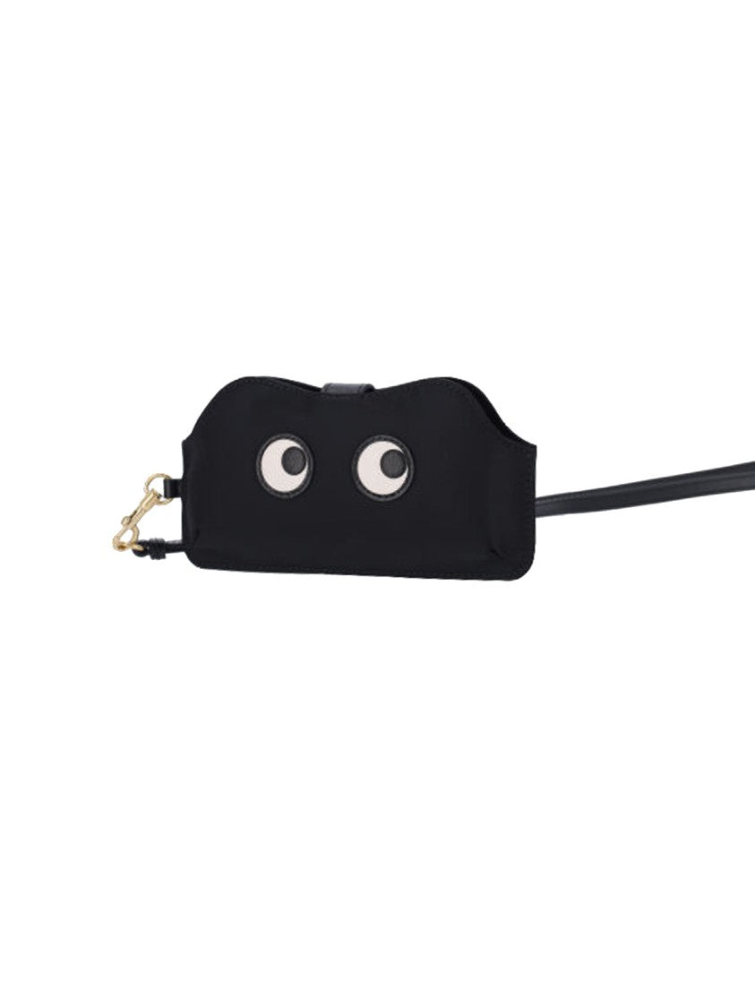 Anya Hindmarch Black Nylon Eyewear Case With Leather Accents