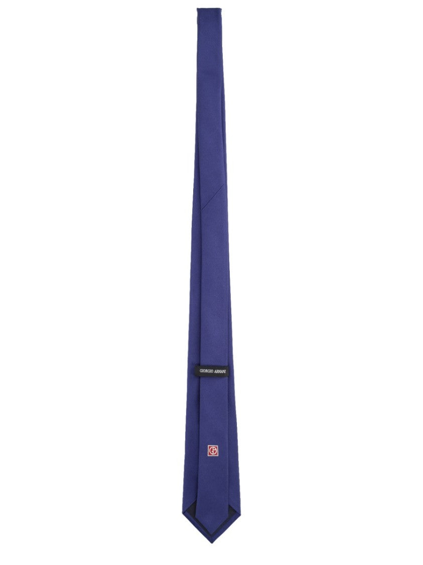 Giorgio Armani Solid Blue Pointed Tip Silk Tie