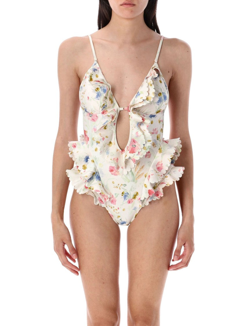 Zimmermann Floral Print One-Piece Swimsuit
