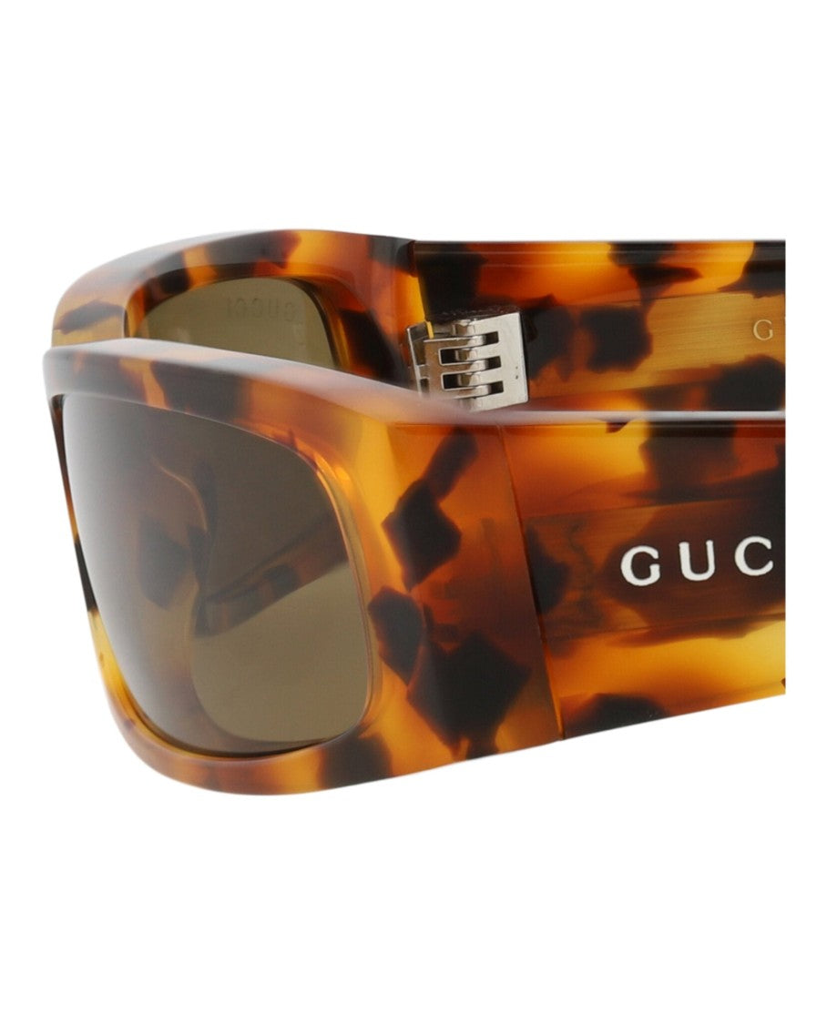 Gucci Square-Frame Recycled Acetate Sunglasses With Tortoiseshell Pattern