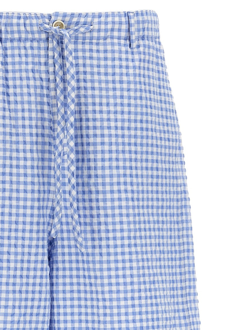 Marni Vichy Print Cotton Blend Bermuda Shorts