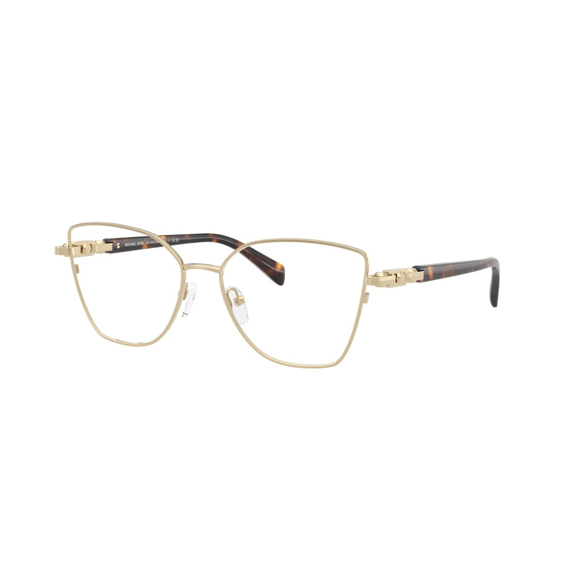 Michael Kors 0Mk3090 Rounded Square Gold-Finish Eyeglasses With Tortoiseshell Temples