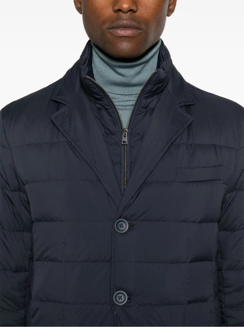 Herno Quilted Lightweight Down Coat With High Collar