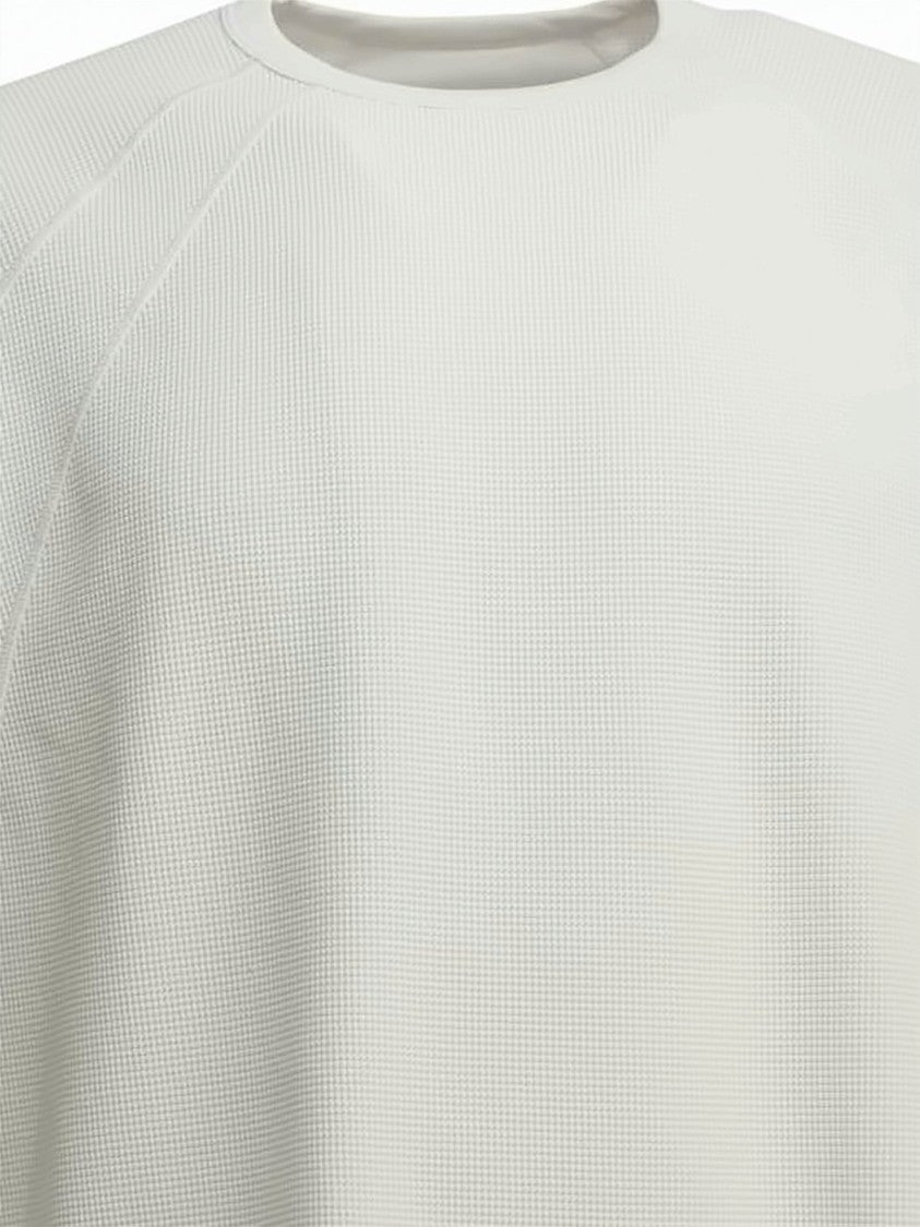 Goldwin White Short-Sleeved Boxy Waffle Pattern T-Shirt