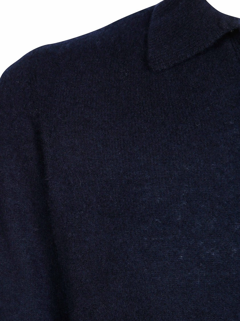 Altea Open Collar Cashmere Merino Knit Top