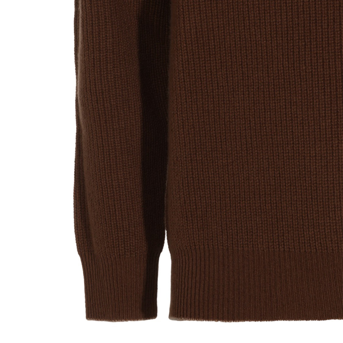Canali Rich Brown Knit Sweater With Classic Crew Neckline