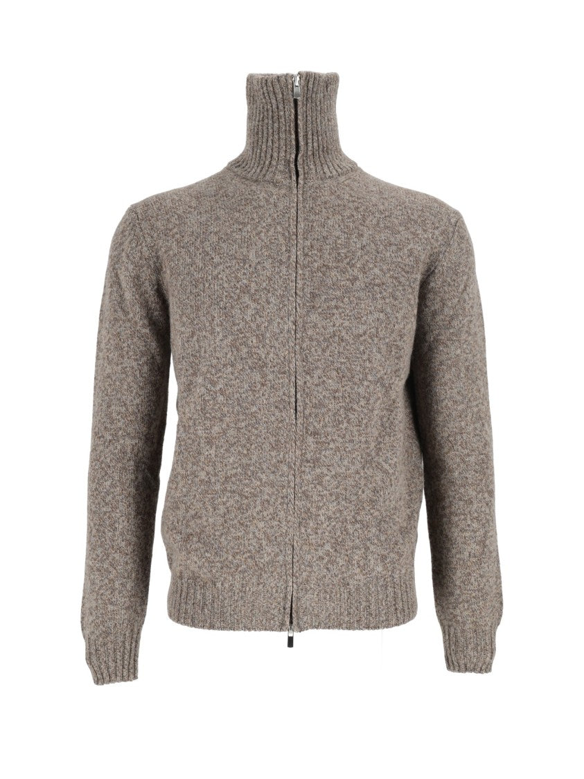 Sette Fili Cashmere Zip-Up High Collar Knit Jacket