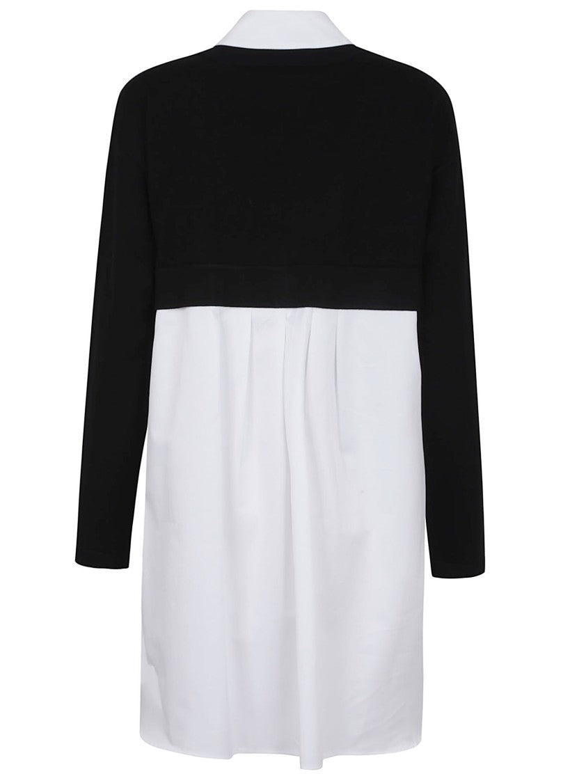 Elisabetta Franchi V-Neck Cotton Poplin Shirt Dress With Cropped Back