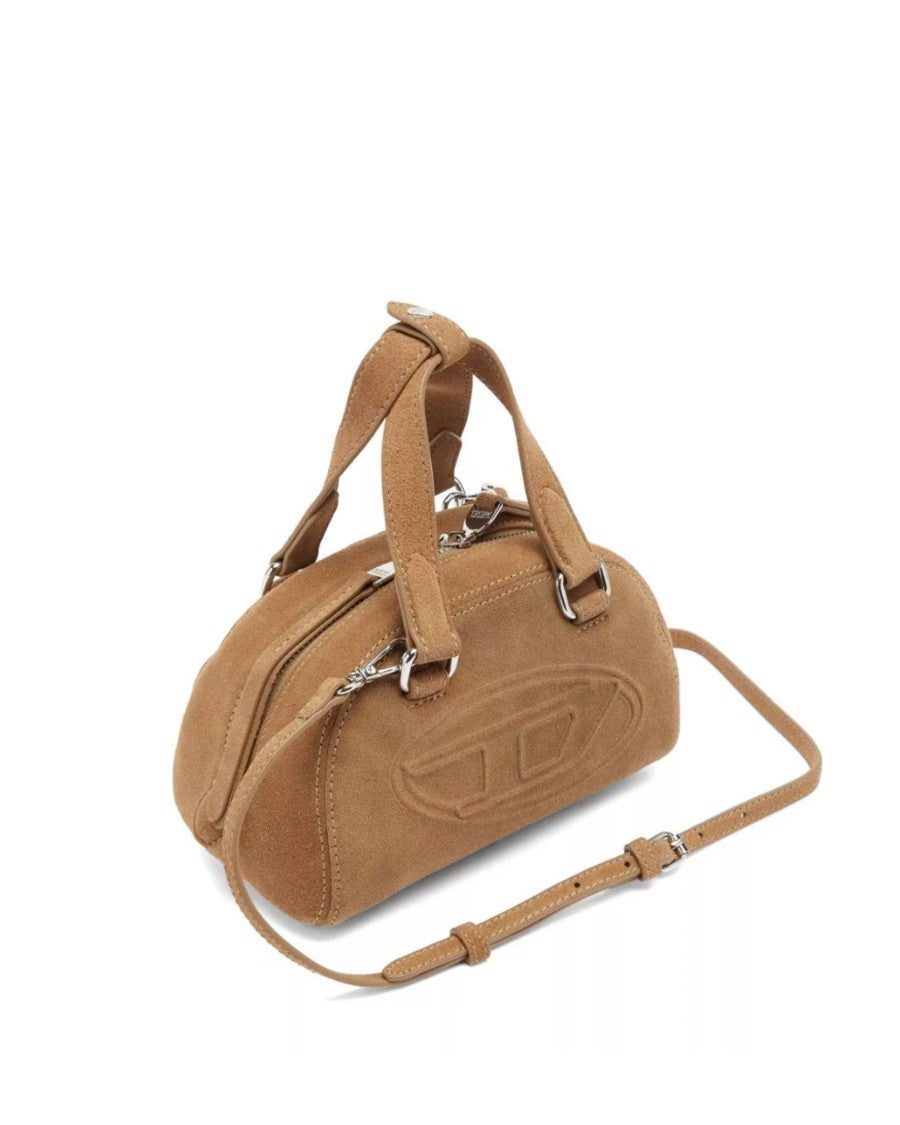 Diesel Mini Suede Bowling Bag With Embossed Oval Logo By Diesel