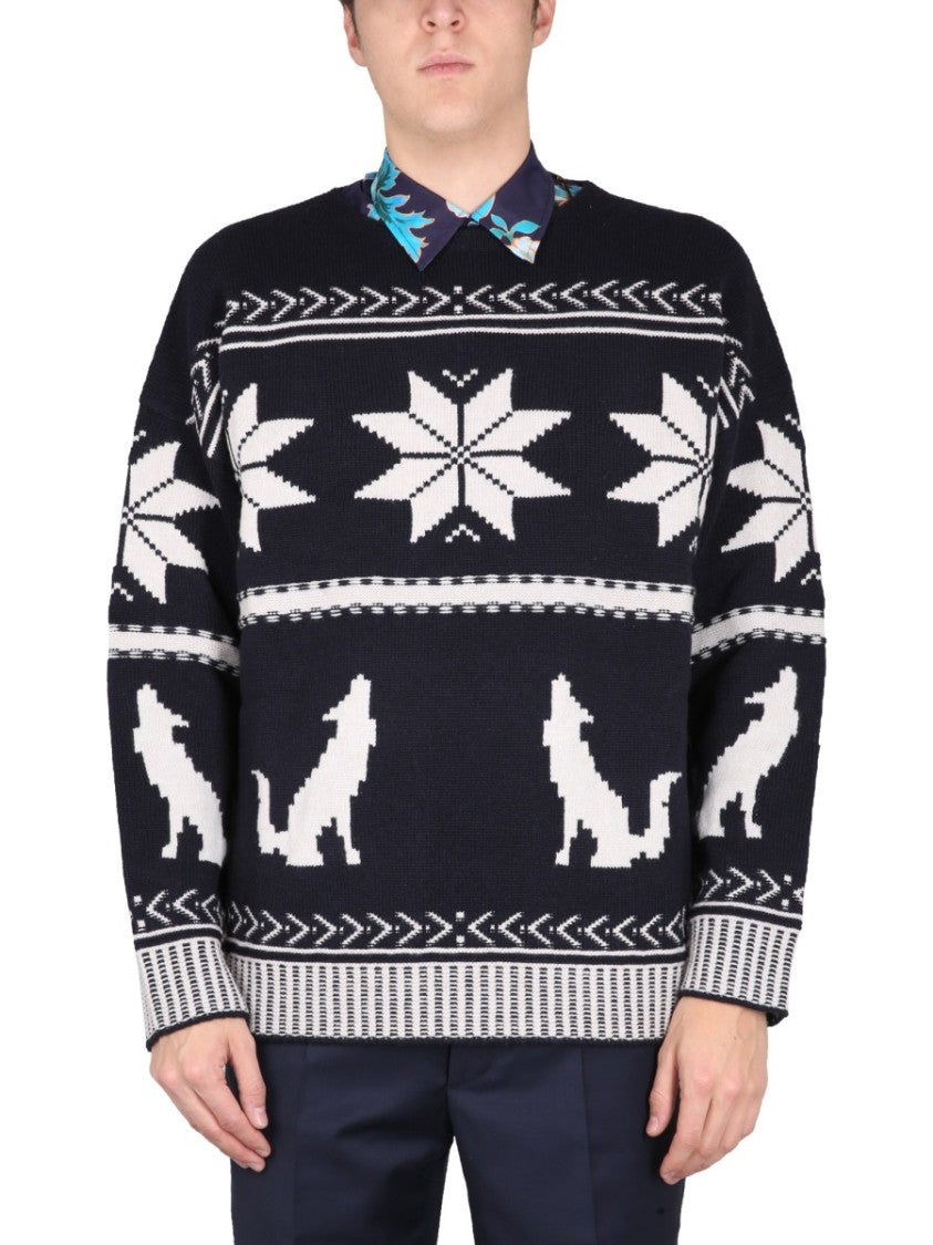 Etro Inlaid Pattern Virgin Wool Sweater