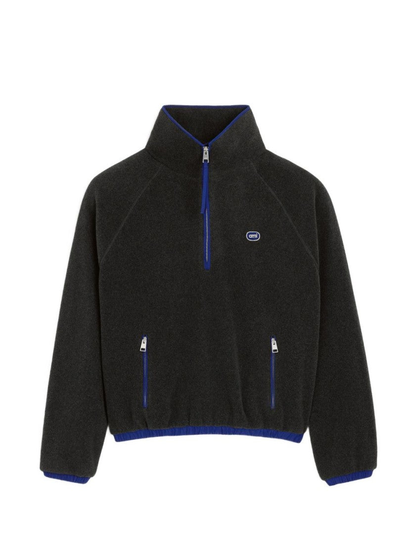 Ami Paris Relaxed-Fit Jacket With High Collar And Vibrant Accents