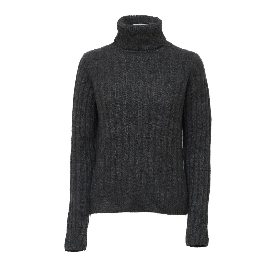 Allude Ribbed Cashmere Silk Turtleneck Sweater