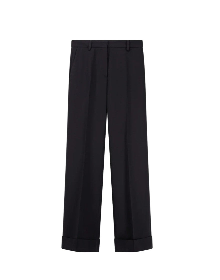 Cellar Door Black Ima Virgin Wool Palazzo Trousers