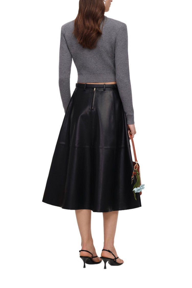 Self-Portrait Cropped Fitted Sweater With Scalloped Neckline And Floral Appliqués