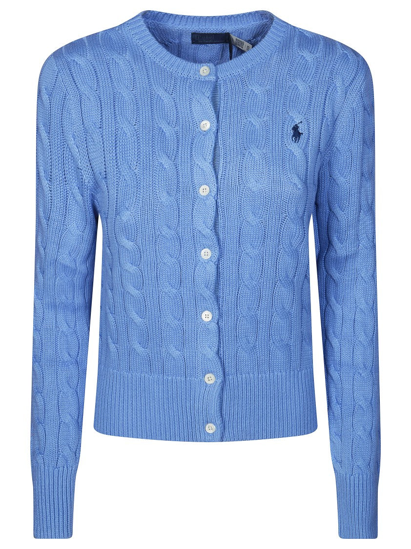 Polo Ralph Lauren Blue Cable Knit Treccia Cardigan