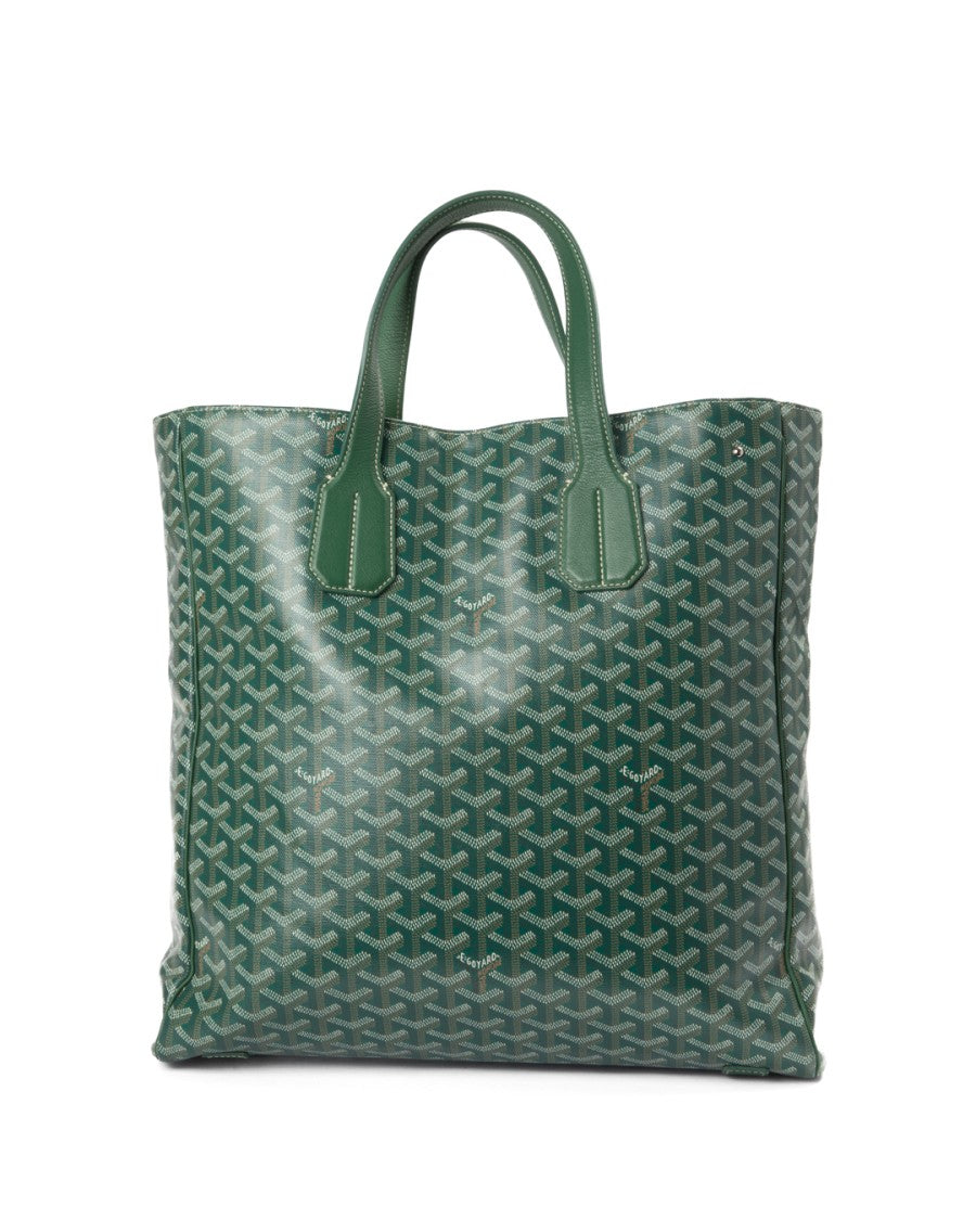 Goyard Large Goyard Tote Voltaire With Green Leather Trim