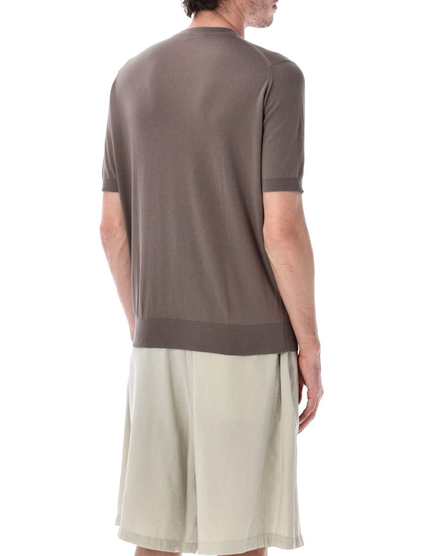 John Smedley Short-Sleeved Crew Neck Tee With Relaxed Fit