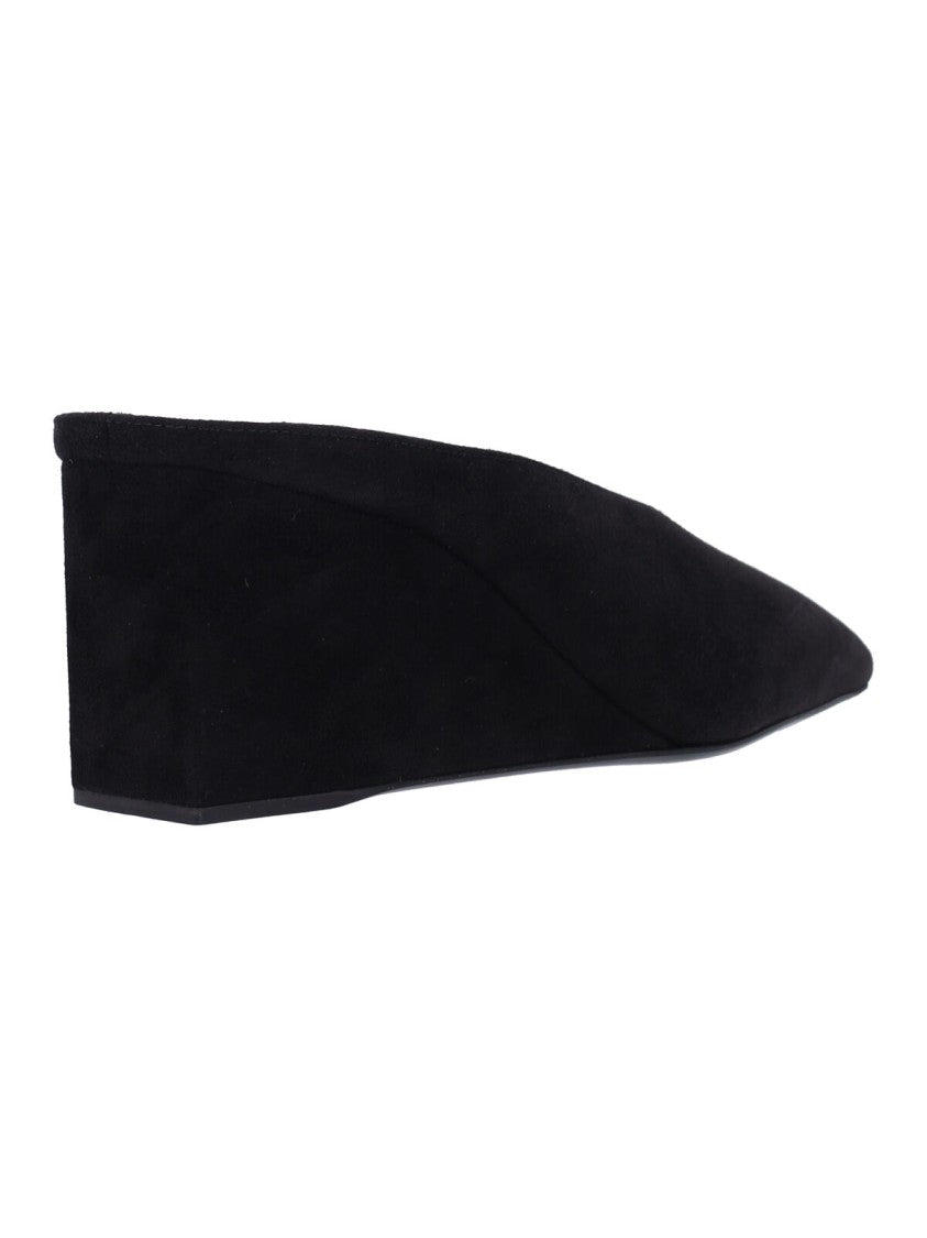 Alaïa Black Cube Pointed-Toe Goat Suede Mules