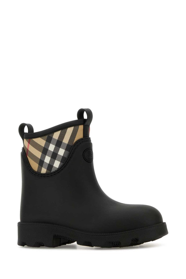 Burberry Black Rubber Marsh Stamp Ankle Boots