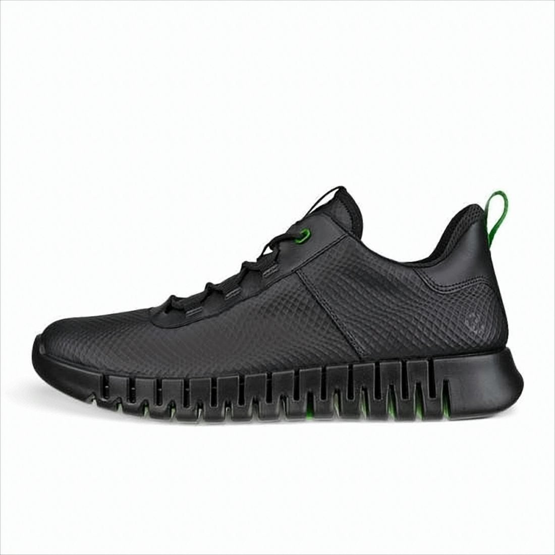 Ecco Textured Leather Sneakers With Segmented Sole Design