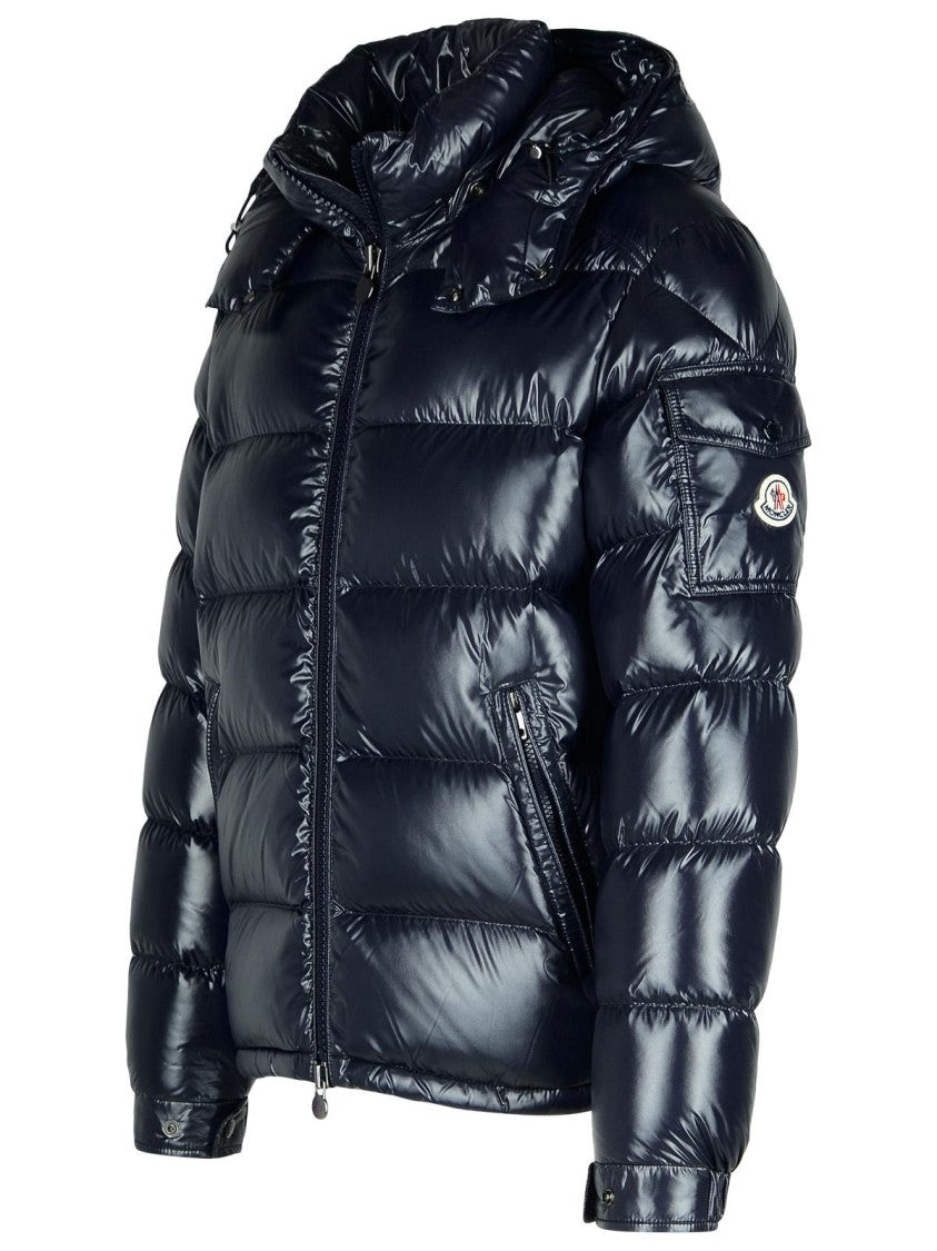 Moncler 'Maya' Blue Shiny Nylon Down Jacket