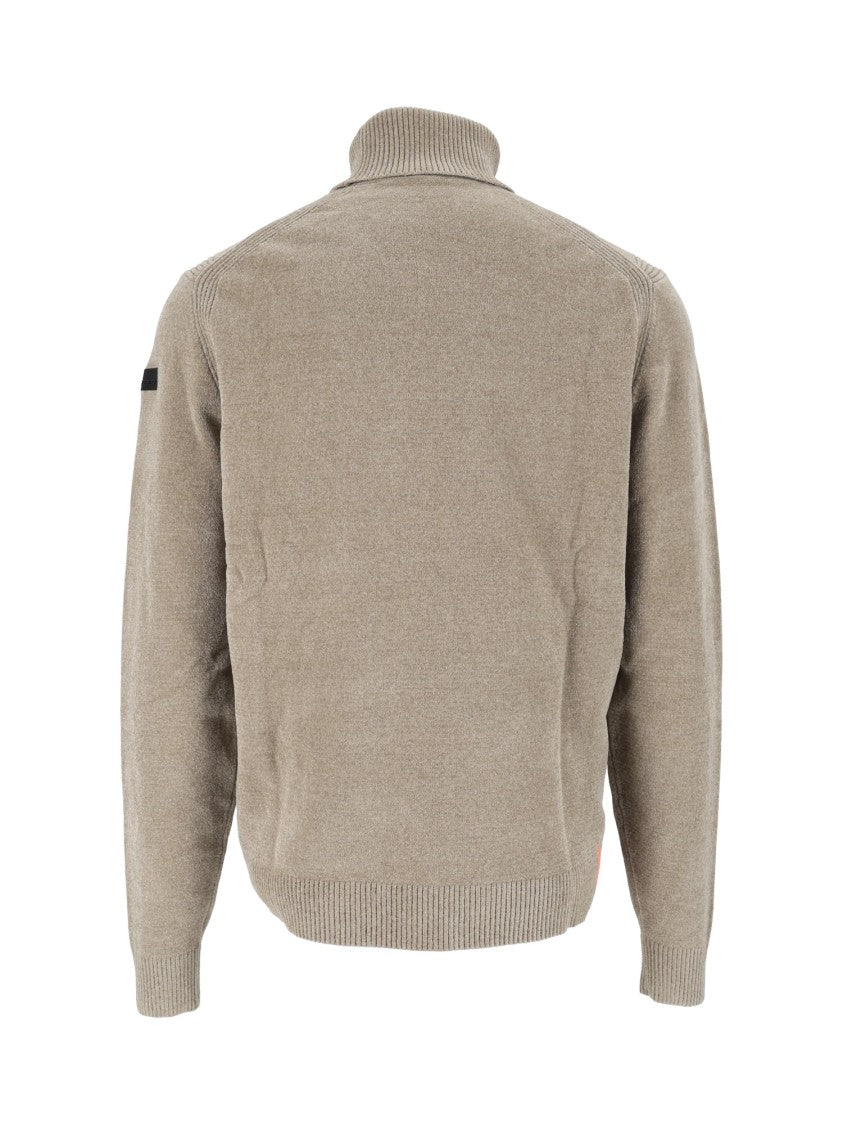 Rrd Plush Velvet Ribbed Turtleneck Knit Sweater