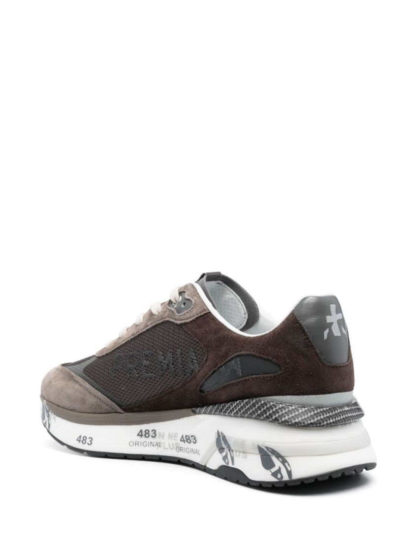 Premiata Low-Top Sneakers With Dark Grey Suede