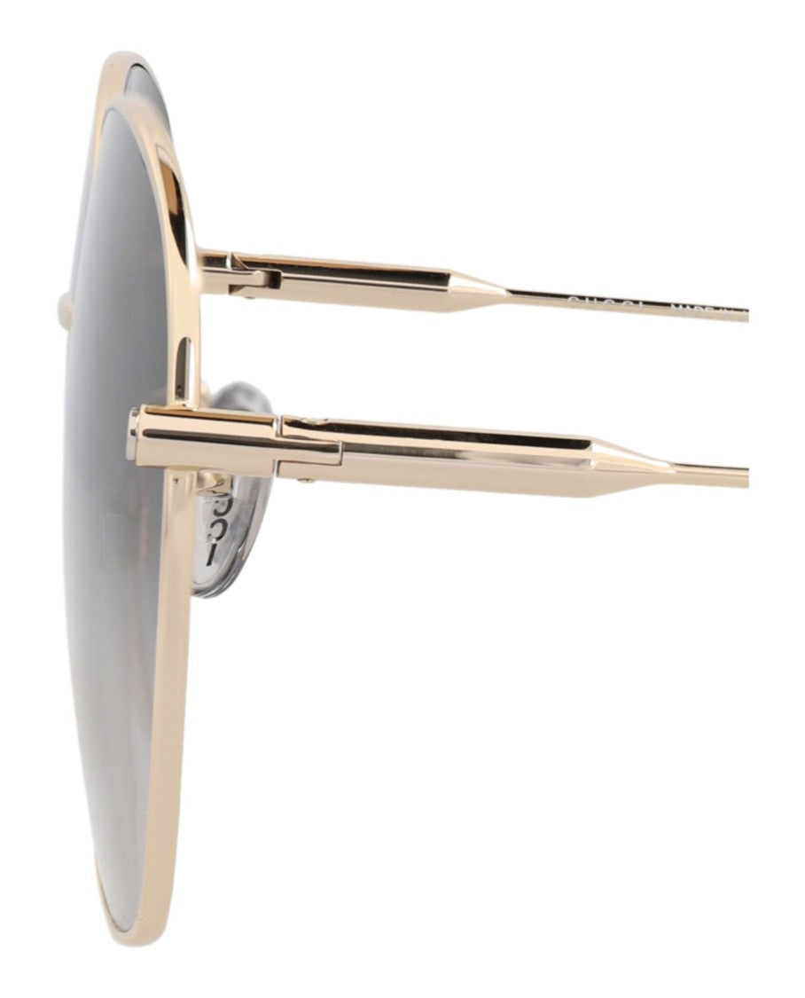 Gucci Round-Frame Metal Sunglasses