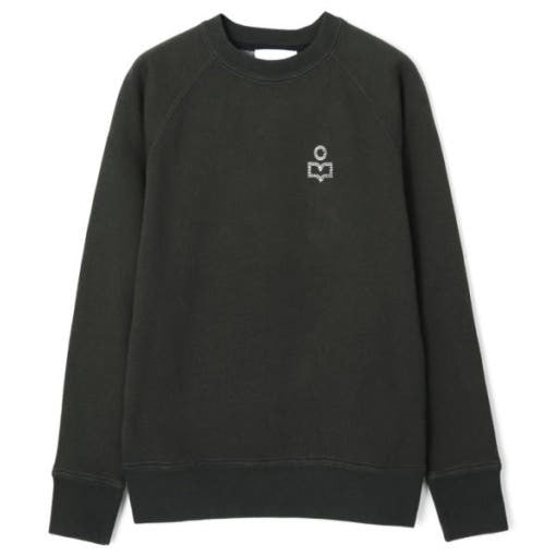Isabel Marant Long-Sleeve Crew Neck Sweatshirt With Minimalist Embroidered Logo
