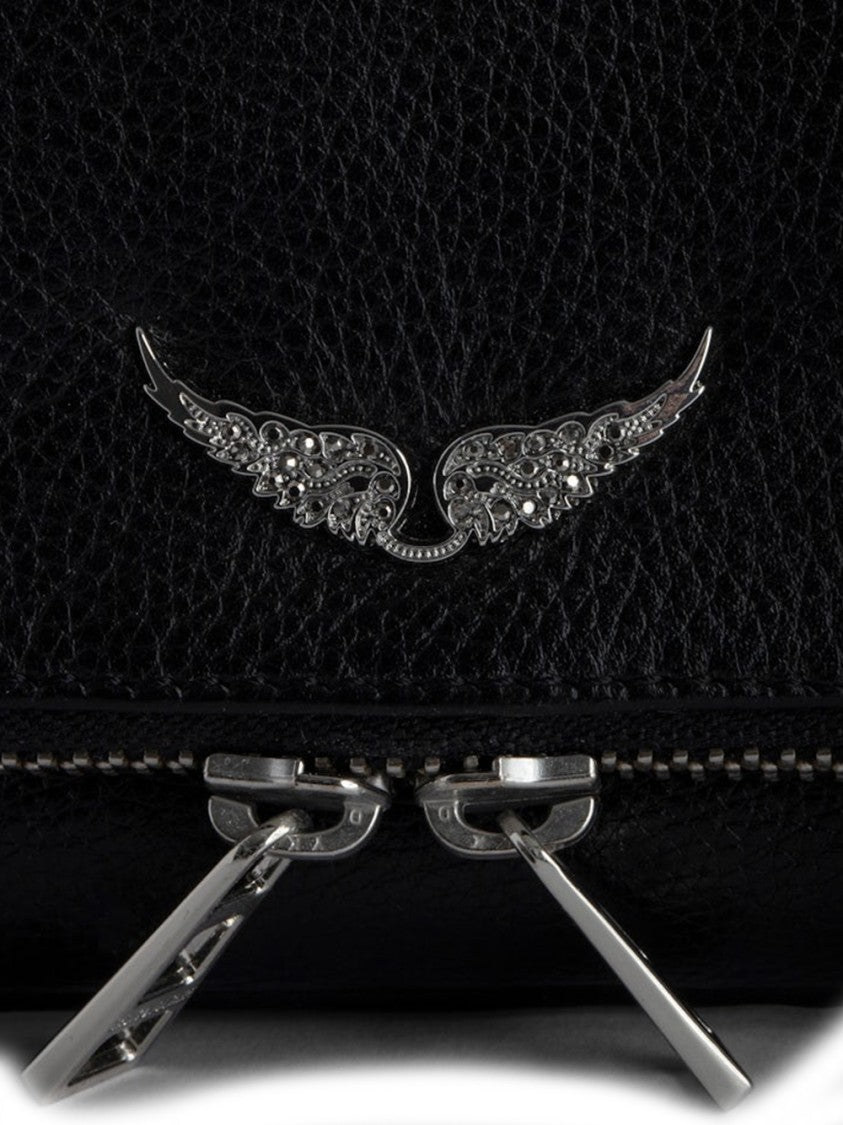 Zadig & Voltaire Textured Black Leather Clutch