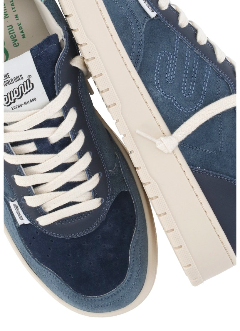 Evenu Equal Blue Suede Low-Top Sneakers