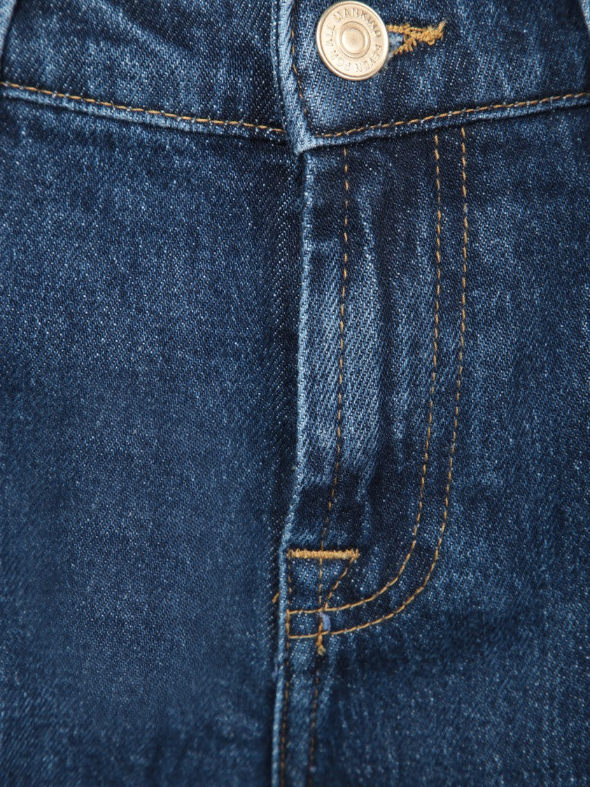 7 For All Mankind Classic Straight-Leg Mid-Rise Blue Jeans