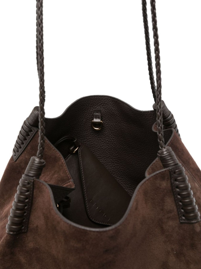 Etro Rich Brown Suede Shopper Bag